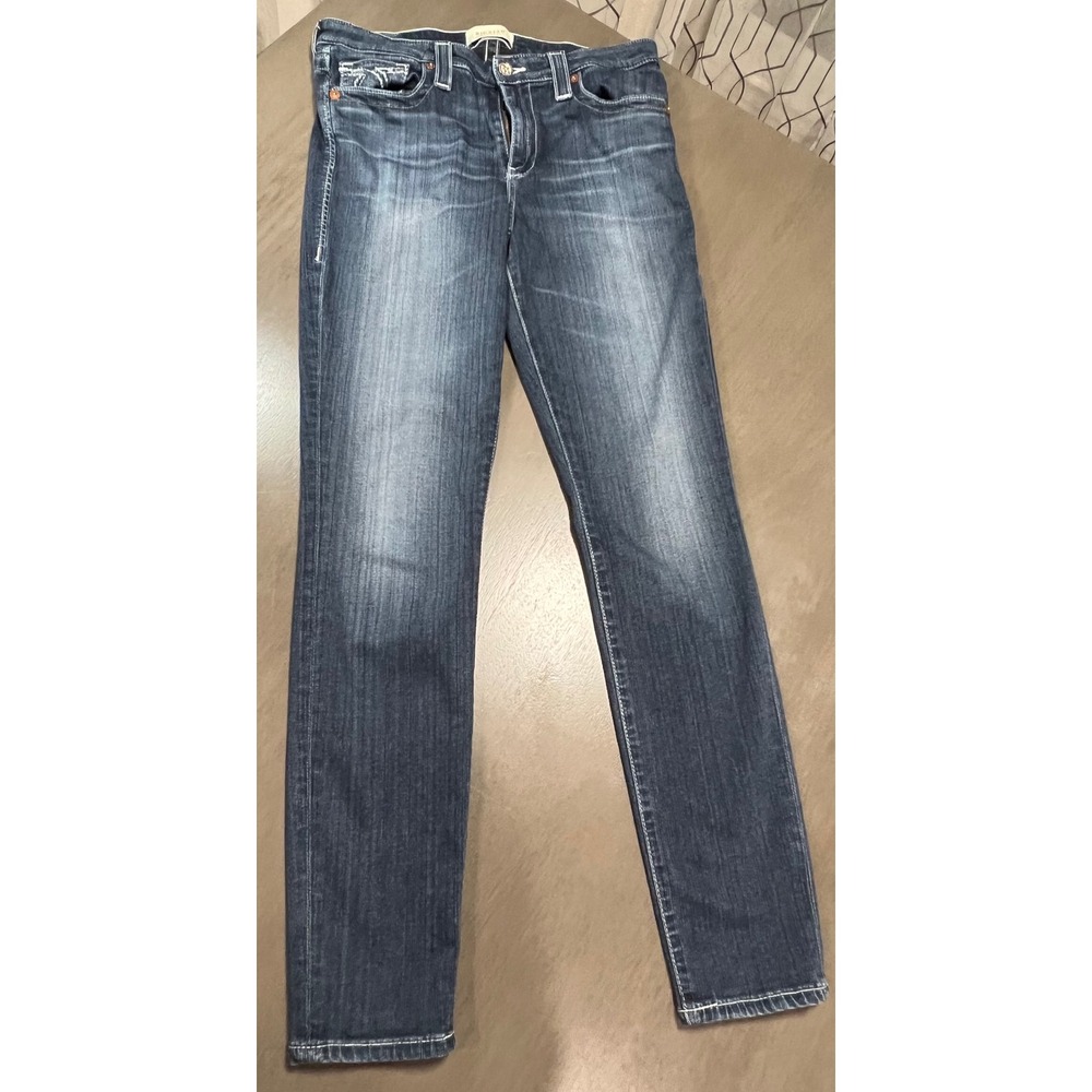 Big Star Dana Curvy Skinny Jeans Dark Wash Embroidered Pockets Size 30